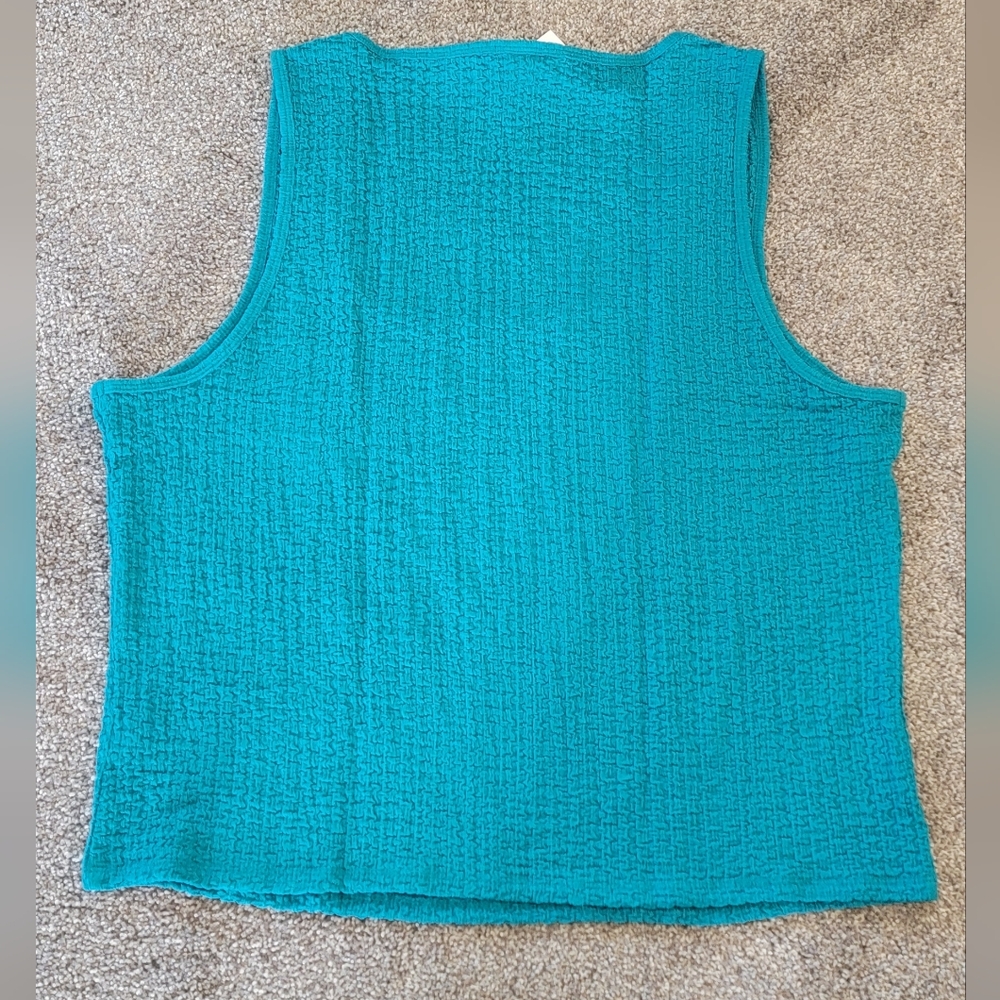 NWT Old Navy Turquoise Blue Boxy Ribbed Tank Top XXL - Picture 4 of 5